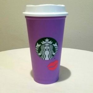 Starbucks Lilac Color Changing Lips Plastic Cup
